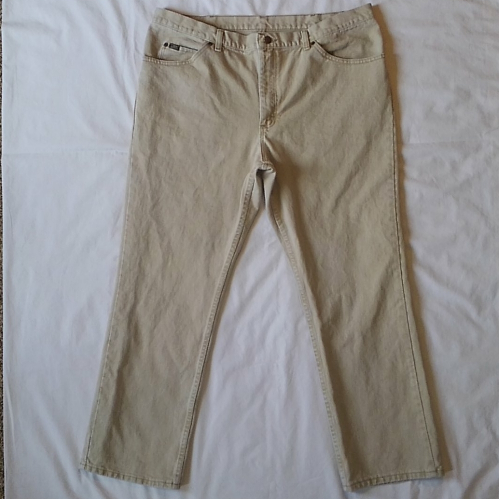 Vintage Men Lee Tan Heavy Denim Jeans 42 X 30